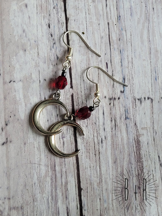 Crescent Moon Wire Wrapped Earrings